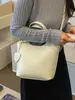 Bolso de Hombro de Color Sólido Transfronterizo para Mujer 2026, Bolso Cruzado Elegante para el Trabajo, Bolso Cubo Simple de Mano