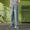 Jeans Anchos de Primavera y Otoño Americanos para Hombre Calle Alta Retro Sueltos con Cordón Rectos Casuales Pantalones Largos Pantalones hasta el Suelo