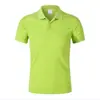 220g32 algodão pérola leve negócio cor sólida lapela masculina e feminina camisa polo bordado com LOGO estampado