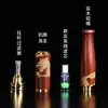 Sostenedor de Cigarrillos de Madera Maciza de Sándalo Negro y Sándalo de Sangre con Tallado Dorado y Diseño de Dragón, Filtro de Circulación de Doble Núcleo, Lavable, para Hombres, Doble Uso para Cigarrillos Finos y Gruesos