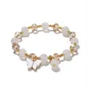 Pulsera de Cristal Imitación Jade Esmaltado Mariposa para Niños Pulsera de Cuentas Verano Niñas Puesto de Guardería