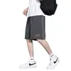 Calças Casuais Masculinas, Largas, Secagem Rápida, Calças Esportivas de Seda Gelada, Calças de 5 Pontos, Shorts Leves de Corrida para o Verão, Modernas e Versáteis