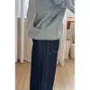 Jeans de Pierna Ancha Estilo A para Mujer, Nuevo Estilo de Invierno, Tallas Grandes, Corte Holgado, Adelgazantes, Cintura Alta, Caída Suave, Pantalones Rectos de Largo Completo