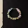 Guirnalda de Principios de Primavera Estilo Bosque Pulsera de Cristal Natural Nueva Pulsera Popular Pulsera de Malla Tejida Hecha a Mano