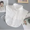 Camisa Xadrez Gola Falsa Feminina Versátil Gola Falsa Suéter Outono e Inverno Gola Multifuncional Decoração de Camisa