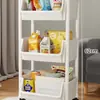 Estante pequeño con ruedas para el hogar, para snacks, de piso, multicapa, para sala de estar, con bolsa de almacenamiento, móvil, cocina, cesto para frutas y verduras