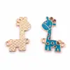 Jirafa de Dibujos Animados Doble Colgante DIY Collar Pulsera Dijes Joyería Venta Directa de Fábrica, Disponible para Lotes Mixtos Ventas Transfronterizas