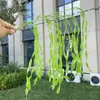 3 tenedores 24 cabezas de hojas de algas colgantes, plantas verdes artificiales, decoración de boda y hogar, venta al por mayor