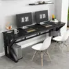 Mesa de estudo dupla estilo taiwanês para estudantes, mesa de computador, mesa de estudo simples para quarto, mesa de escritório moderna para casa