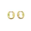 Estilo K de la Nueva Moda Estilo Frío Pendientes Geométricos en Forma de U Celebridad de Internet Pendientes Dorados Elegantes Cóncavos y Convexos Brillantes para Mujer
