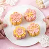 2026 Nuevo Modelo Molde para Pastel de Frijol Mungo Flor de Cerezo Molde para Pastel de Luna Tipo de Prensa Manual para Hacer Postres y Pasteles, Herramienta 3D para Hornear en Casa