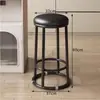 Taburete de Bar de Cuero Grueso Estilo Industrial de Lujo Ligero, Taburete Alto, Completamente Ensamblado para Uso en el Hogar, Silla de Barra para Mostrador de Teléfono Móvil, Taburete para Uso Doméstico y Comercial