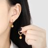 Pendientes de Moda Europeos y Americanos Transfronterizos Nuevos Irregulares con Patrón Martillado para Mujer, Pendientes Versátiles Simples Chapados en Oro de Acero al Titanio