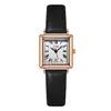 Reloj de pulsera vintage modelo estudiante Gedi, reloj de esfera cuadrada pequeña con correa de cuero, reloj de cuarzo impermeable para mujer al por mayor