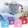 Dd295 Copo de Nieve Invierno Navidad Polvo Hermosos Recuerdos de Fiesta Bolsas de Regalo de Dulces Cajas Blancas de Cartón con Forma de Cuerno