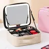 Bolsa de Maquillaje con Espejo LED, Bolsa de Maquillaje de Alta Gama, Bolsa Portátil de Gran Capacidad, Bolsa Portátil Multicapa de Alto Valor
