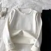 Camiseta de Manga Larga de Color Sólido Gruesa con Forro de Vellón Compuesto de Terciopelo Alemán al por Mayor Transfronterizo Otoño e Invierno Camiseta Base Interna Cálida Ajustada para Mujer