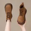 Botas Chelsea de camurça com sola grossa estilo britânico para mulheres, nova coleção outono/inverno 2026, com biqueira larga, sola plataforma e forro de fleece, estilo Chelsea e botas curtas estilo Birkenstock