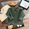 Conjunto de Suéter Estilo Coreano para Bebé Niños de Principios de Primavera, Ropa de Punto con Cuello para Bebés de Primavera y Otoño, Ropa Versátil para Niños Pequeños