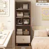 Estante de Livros Prateleira de Armazenamento de Chão Estante de Armazenamento para Sala de Estar ao Lado da Mesa Armário Estreito para Espaços Pequenos Armário Simples Contra a Parede Estante de Livros para Casa
