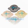 Accesorios de Joyería DIY Cobre Puro Chapado en Oro Micro-Incrustado Cruz Conector Virgen 38mm Pulsera Cuerda Trenzada