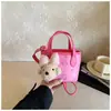 Bolsa de Cubo Mini de Dibujos Animados para Mujer con Colgante de Gato, Bolso Cruzado de Moda de Nicho Estilo Cesta para Niñas