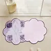 Capacho Criativo com Padrão de Flor Alienígena, Tapete de Banheiro de Lama Diatomácea com Absorção de Água, Tapete de Pé Antiderrapante para Porta de Banheiro e Vaso Sanitário