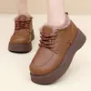 Nuevos Zapatos de Invierno para Mujer, Zapatos Pequeños de Cuero con Forro de Terciopelo para Calidez, Zapatos de Mujer con Punta Redonda, Zapatos de Mujer Antideslizantes de Suela Gruesa para Dropshipping Transfronterizo, Zapatos de Algodón