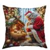 Funda de almohada de dropshipping transfronteriza, funda de cojín de poliéster, funda de almohada decorativa para sofá, simple nórdica, moderna, vacaciones de Navidad