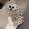 Funda de Teléfono Kiki Cat con Taladro de Doble Cara Compatible con iPhone 17promax Lindo Moño Manzana 16 Funda Protectora 15Pr