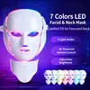 Mascarilla de luz LED de 7 colores OEM con cuidado del cuello, dispositivo de belleza enchufable, suministro transfronterizo, personalización al por mayor disponible