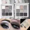 Paleta de Sombras Jiugongge Color Tierra Duradera 9 Colores Mate Perlado Negro Oscuro Punk Ahumado Maquillaje Sombras de Ojos recomendar