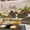 Papel de parede 3D novo estilo chinês tecido de parede para centro de saúde paisagem mural para sala de estar sala de chá parede de fundo ao vivo papel de parede de hotel