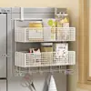 Estante de Almacenamiento Lateral para Refrigerador Estante para Suministros de Cocina Estante Colgante de Pared Lateral Multicapa para Botellas de Especias Película Adhesiva Sin Perforaciones