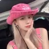 Sombrero de Pescador de Mezclilla Bordado Ins para Mujer, Sombrero de Sol de Verano para la Playa, Sombrero de Sol para Exteriores, Estilo Camping, Sombrero para Senderismo