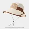 Sombrero Versátil para Niños, Tela de Secado Rápido, Estilo Delgado, Sombrero de Pescador de Ala Ancha, Bloques de Color, Sombrero de Cubo Desmontable, Sombrero de Malla Protector Solar para Verano 2026