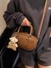 Bolsa de ombro feminina transversal, bolsa pequena quadrada de cor sólida casual de grande capacidade para viagem, 2025