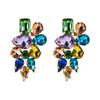 Moda Estilo Barroco Personalizada Conjunto de Liga de Metal Multicamadas com Diamante de Vidro Colorido Brilhante Super Brilhante Brincos Femininos Europeus e Americanos Joia de Orelha de Alta Qualidade
