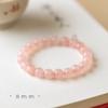 Pulseira de Cristal Rosa Cristal Rosa para Mulheres, Contas de Transferência de Flor de Pêssego, Pulseira Coração Feminina Ins, Super Fada