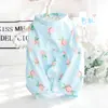 Roupas para filhotes primavera e verão para cães pequenos, roupas de quatro patas, macacão fino tudo incluído para gatos, cor mel pêssego, traje de esterilização