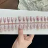 Uñas Postizas Moradas Electroplateadas Ojo de Gato Niebla Púrpura con Acabado de Alta Gama, Puras y Deseables, Efecto Iluminador, Adecuadas para el Viaje Diario, Uñas Pre-Hechas Hechas a Mano
