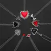Collar Colgante Corazón Sagrado Gótico Espinas Goteo de Aceite Corazón Rojo y Negro Estilo Dulce Fresco Cadena para Clavícula de Aleación Popular Europea y Americana Vintage