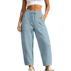 Pantalones largos casuales de otoño e invierno para mujer, estilo europeo y americano transfronterizo, corte holgado, con bolsillos, pantalones de bolsillo exterior engrosados, pantalones de jogger de corte curvo
