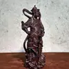 Talla en Madera de Ébano del Bodhisattva Kala Vairocana, Estatua de la Deidad Guardiana de Guan Yu, Madera de Templo de Madera Maciza para Uso en el Hogar