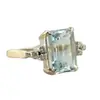 Huajie deseo Explosiones Anillo de Zirconia Azul Marino de Oro de 18 Quilates Anillo de Vacaciones para Mujer Transfronterizo Europeo y Americano Salida de Fábrica