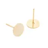 Pendientes de Perla Hechos a Mano Base Plana Cobre Puro Color 18K Galvanizado Conservante de Color Accesorios de Joyería DIY Material Antiperdida Pasadores de Oreja de Base Plana