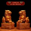 Adornos de león de cerámica un par de leones tricolores Tang decoraciones para el hogar manualidades Sala del León Exhibición