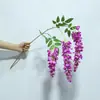 Flor Artificial de Glicínia com Haste Longa e Duas Orelhas de 3 Pétalas para Casamento e Decoração de Casa, Atacado