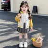 Chaqueta de Béisbol para Niñas Ropa Exterior Ropa Infantil Otoño Nueva Elegante Estilo Callejero Celebridad de Internet Top Moda Niña Ropa de Otoño