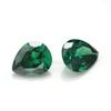 Gema Artificial Forma de Pera Zirconio Verde Cara de Piedra Desnuda Zirconio Verde Forma de Gota Cz Gema Esmeralda Sintética